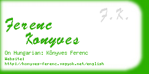 ferenc konyves business card
