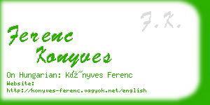 ferenc konyves business card